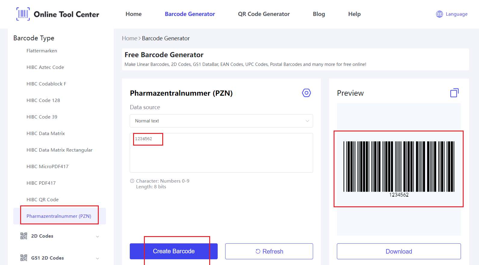 Pharmazentralnummer generator čárových kódů.png