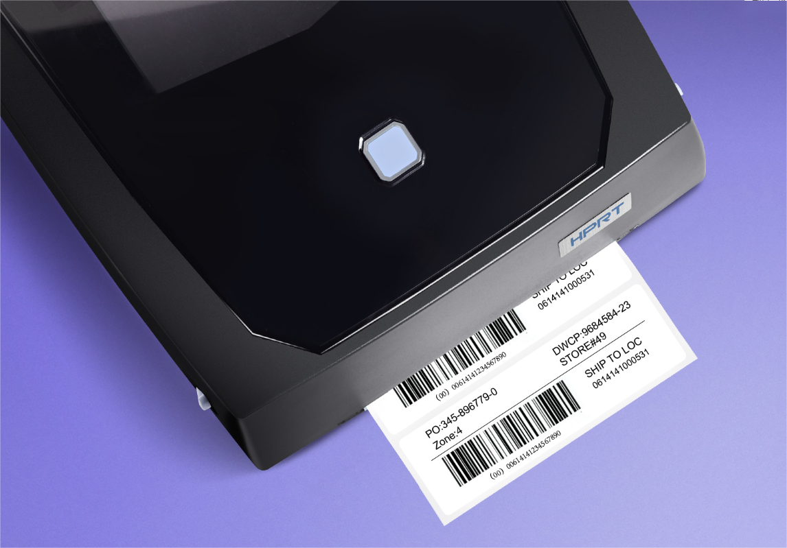 A label being printed from a tiskárna čárových kódů
