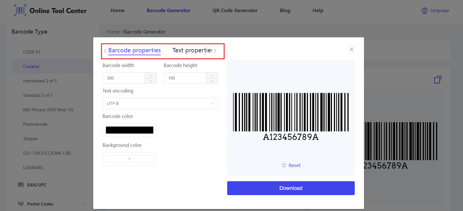 Přizpůsobit Codabar Barcode.png