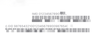 IMEI číslo na etiketě čárového kódu iPhone.png