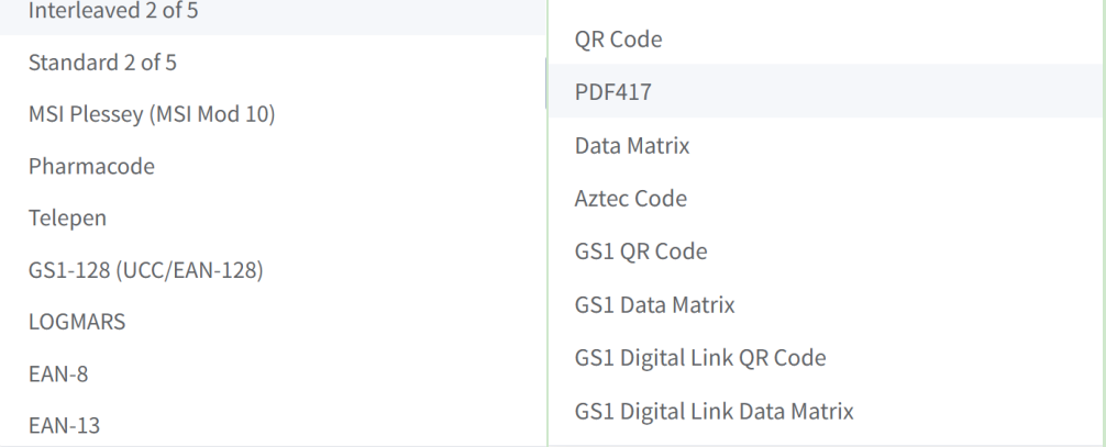 supported 1d 2d barcode formats podporované formáty čárových kódů 1d 2d