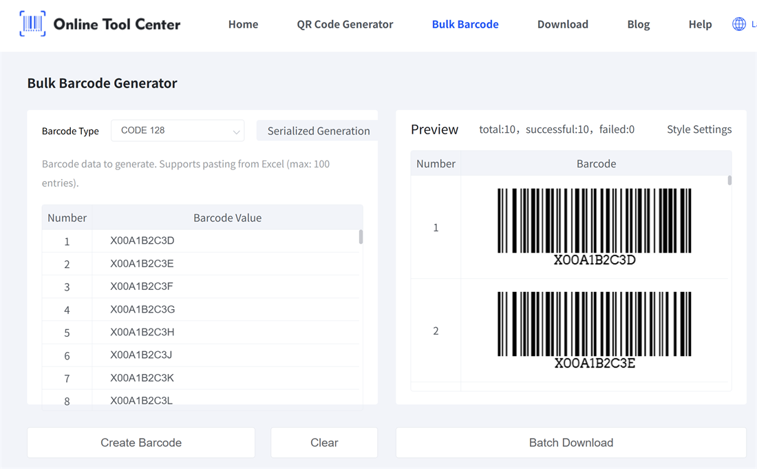 bulk fnsku barcodes hromadné čárové kódy fnsku