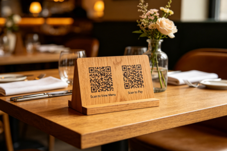 dvojit&eacute; QR k&oacute;dy v restauraci
