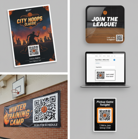 Použit&iacute; basketbalov&yacute;ch QR k&oacute;dů