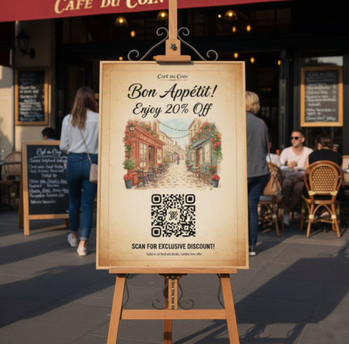 restaurace propagačn&iacute; QR k&oacute;d
