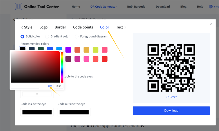 QR k&oacute;d barevn&eacute; sady