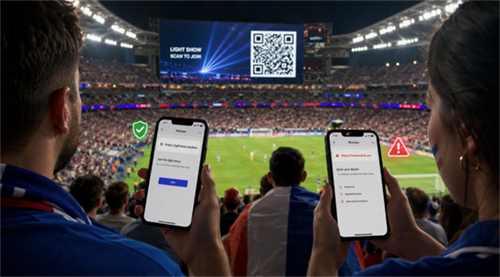 skenov&aacute;n&iacute; QR k&oacute;du při z&aacute;pase Světov&eacute;ho poh&aacute;ru